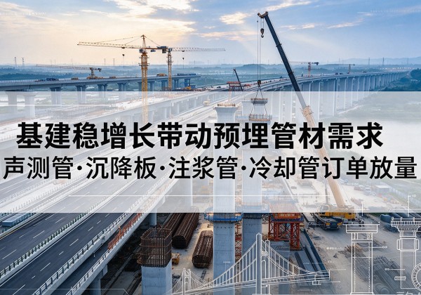 沁阳基建稳增长带动预埋监测管材需求，声测管、沉降板、注浆管订单持续放量